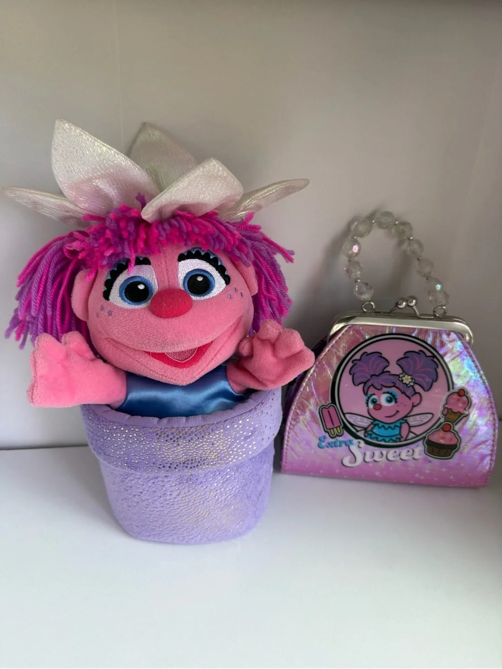 Abby’s Plush títere and purse (sesame place store)